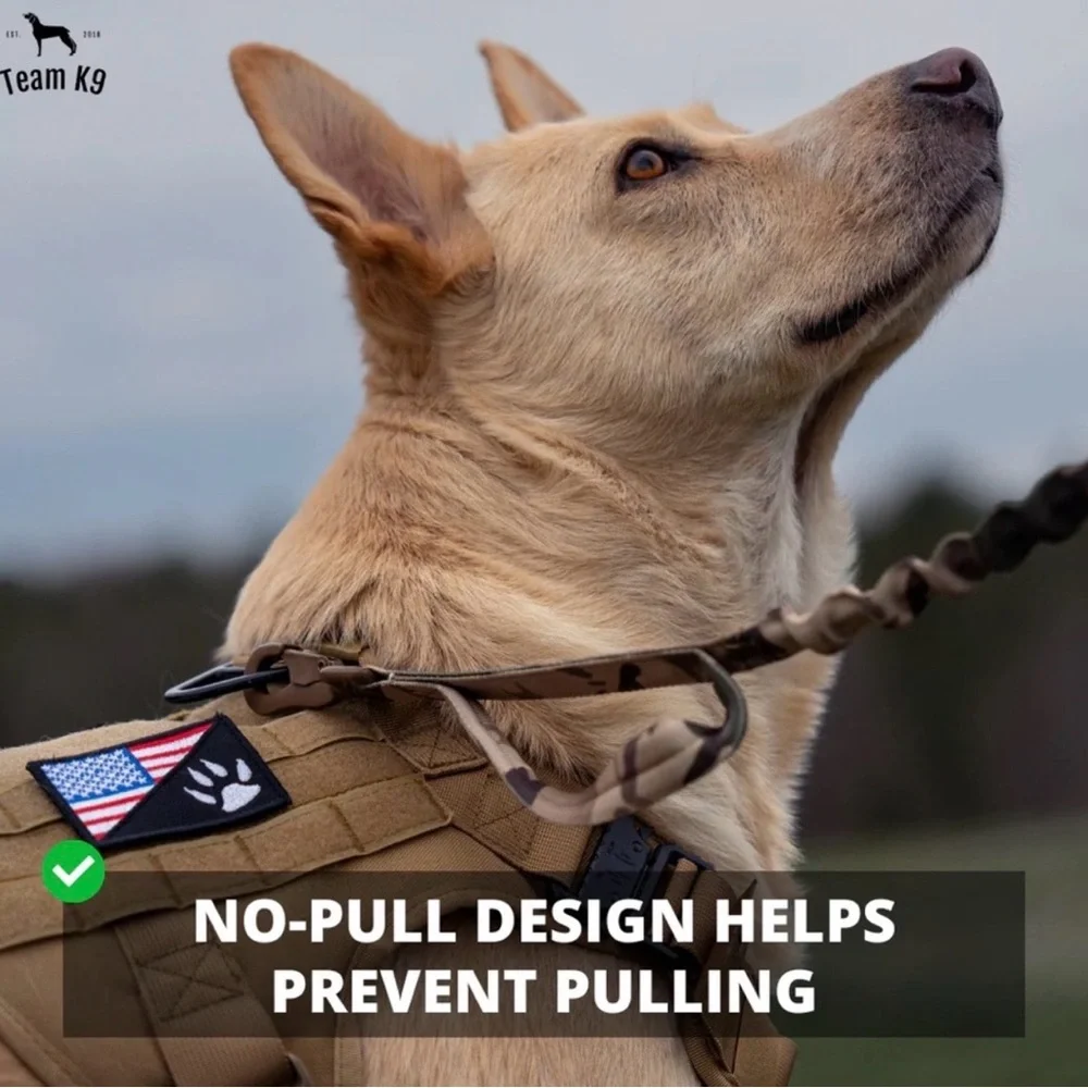 Tactical Dog Harness K9 Military Style No-Pull Working Dog Vest Medium Black NEW